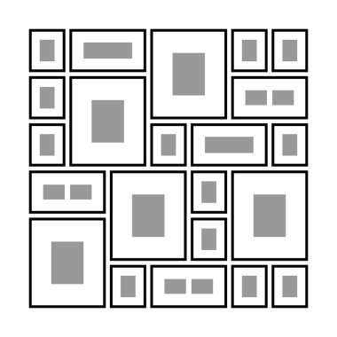 Duvardaki farklı çerçeveler