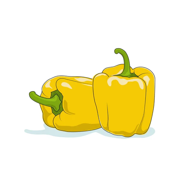 Peperoncino giallo isolato su bianco — Vettoriale Stock