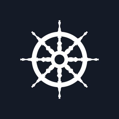 Siyah arka plan üzerine izole gemi tekerlek