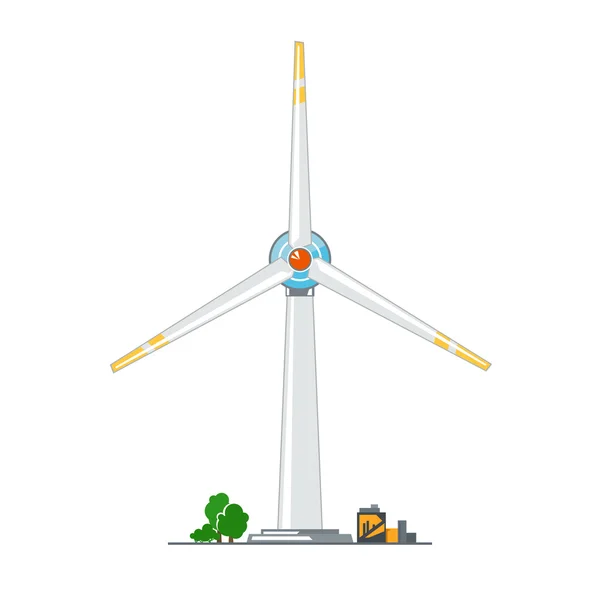 Éolienne sur fond blanc — Image vectorielle