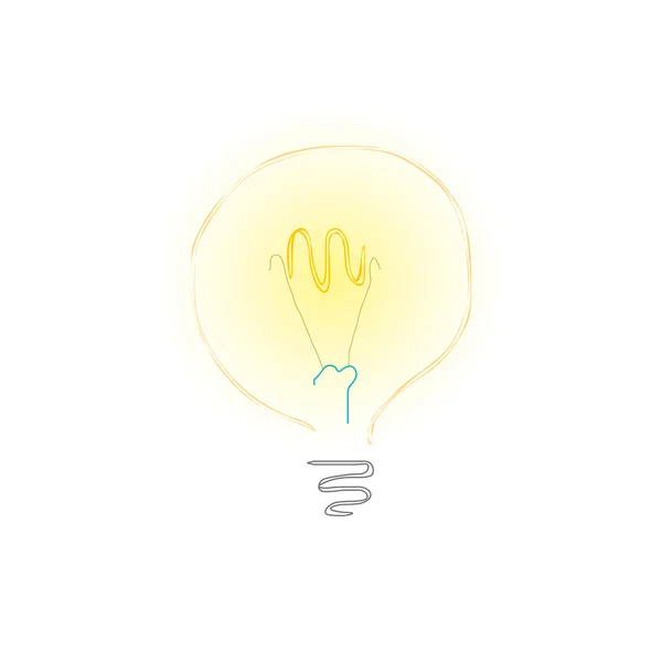 Yellow Bulb on White Background — Stock Vector