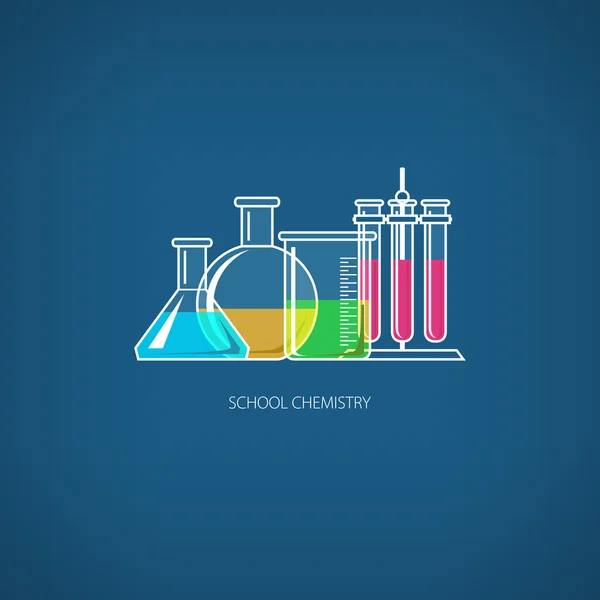 Frascos y probeta — Archivo Imágenes Vectoriales