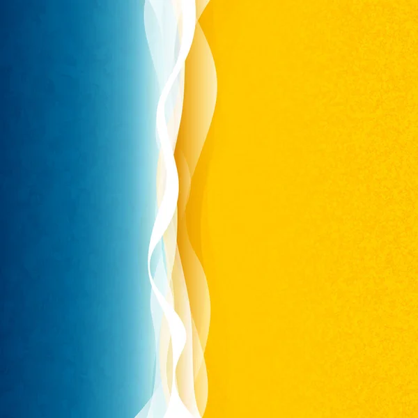 Plage de la mer avec vagues et sable jaune — Image vectorielle