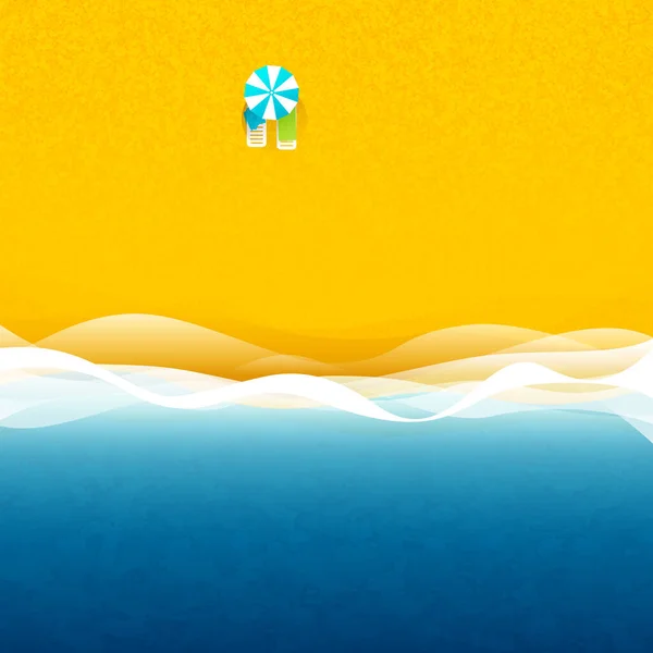 Lehátka pod slunečníkem na pláži — Stockový vektor