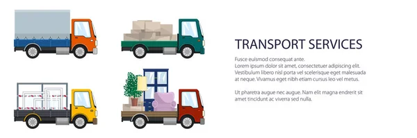 異なる負荷を持つ小型トラック — ストックベクタ
