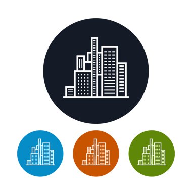 İş merkezi simgesi, şehir simgesi, vektör çizimi