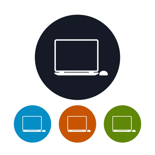 Icona del computer portatile, illustrazione vettoriale — Vettoriale Stock