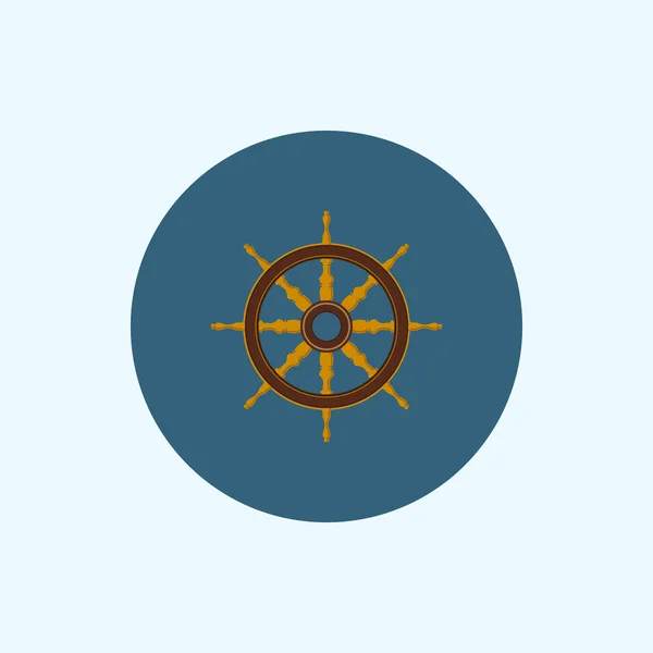 Pictogram met gekleurde schip wiel, vectorillustratie — Stockvector