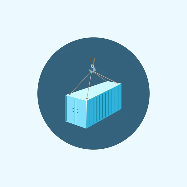 Symbol mit farbigem Container mit Kran, Vektorillustration — Stockvektor