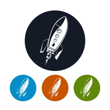 roket simgesi, vektör illüstrasyonu