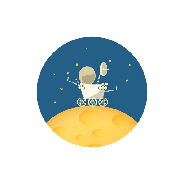 Icon planet rover on the moon, vector illustration — стоковый вектор