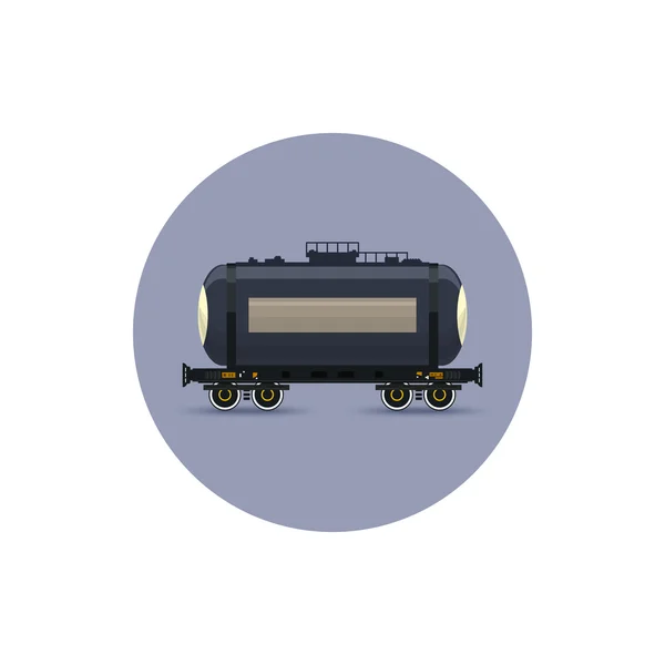 Icono coche ferroviario el tanque para el transporte de mercancías, ilustración de vectores — Vector de stock