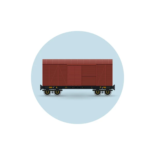 Icona del vagone merci coperto, illustrazione vettoriale — Vettoriale Stock