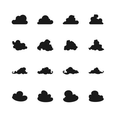 Farklı resim bulutlar, vektör çizim seti