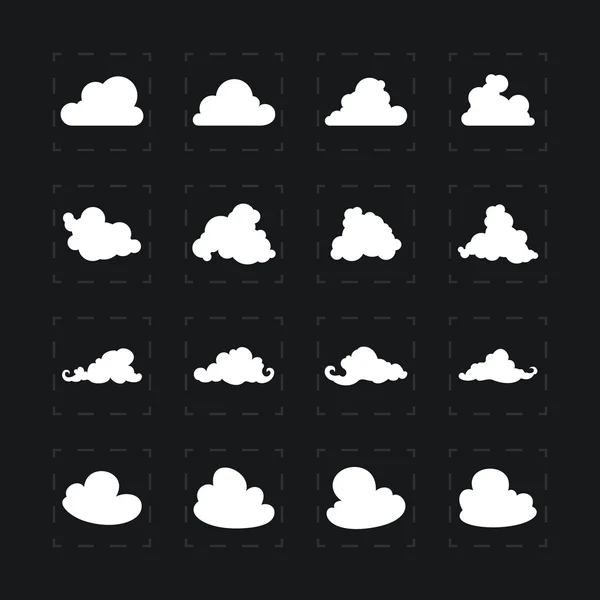 Conjunto de diferentes imágenes nubes — Vector de stock