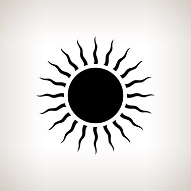 Siluet güneş ışınları üzerinde hafif bir arka plan, vektör çizim ile