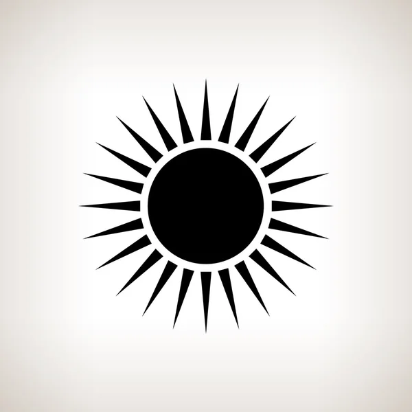 Silueta sol con rayos sobre un fondo claro, ilustración vectorial — Archivo Imágenes Vectoriales