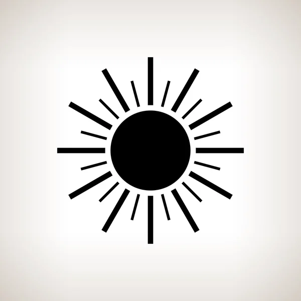 Sol silhueta com raios sobre um fundo de luz, ilustração vetorial —  Vetores de Stock