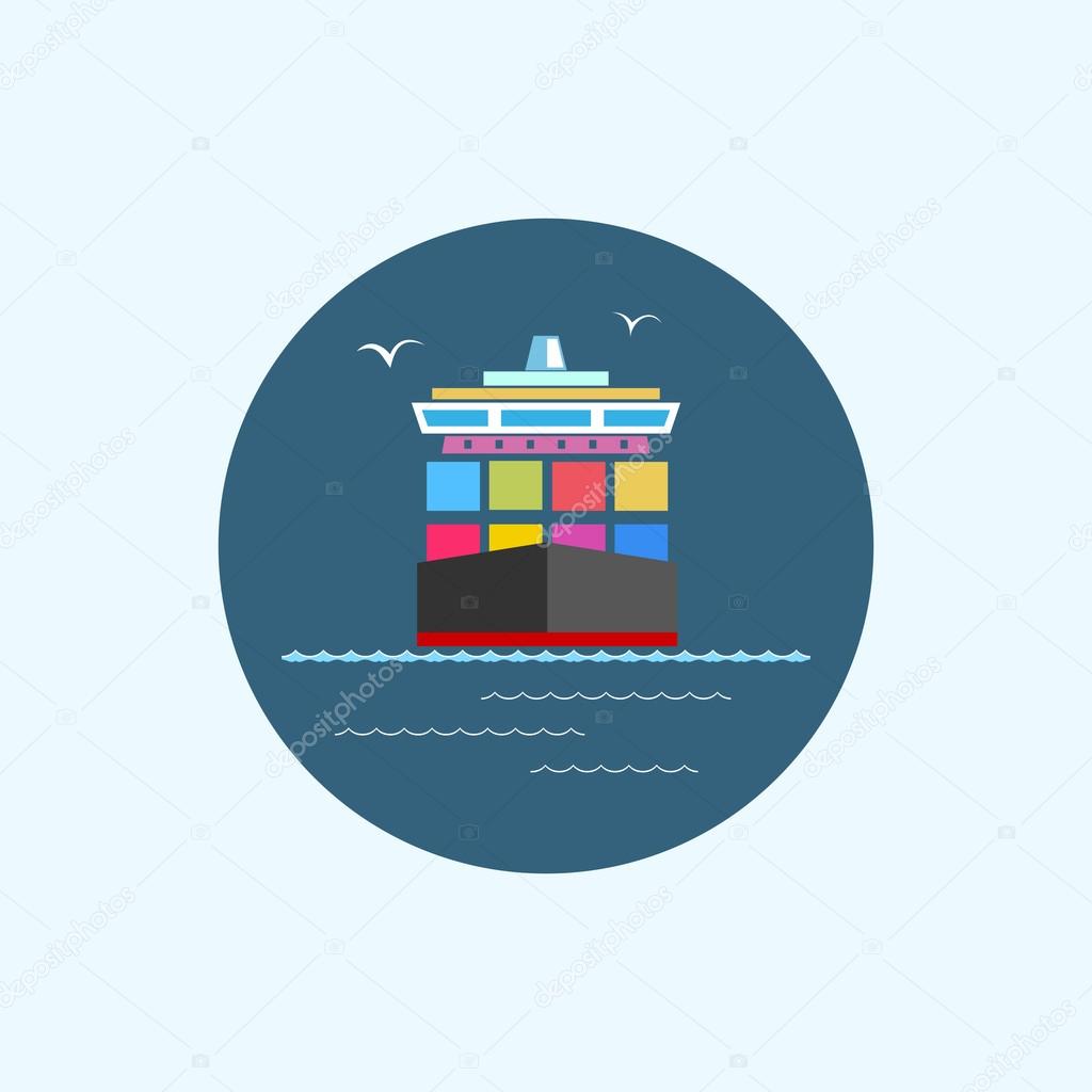 Icon cargo container ship