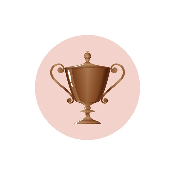 Icon cup of winner,icon bronzed trophy cup — Stock Vector