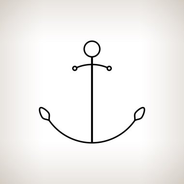 Siluet çapa hafif bir arka plan üzerinde