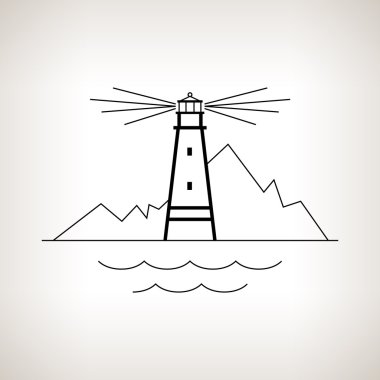 Açık renkli siluet deniz feneri