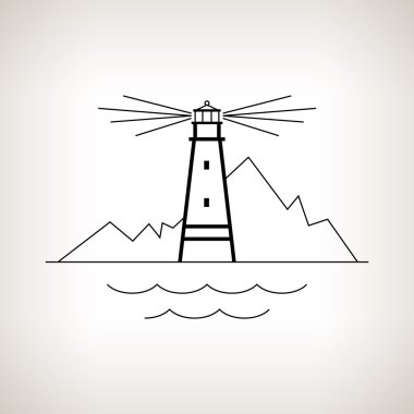 Silhouette lighthouse on a light background clipart
