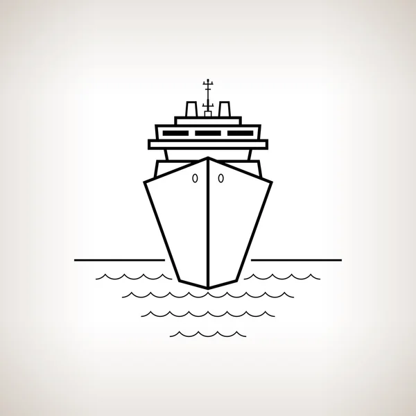 Bateau de croisière Silhouette sur fond clair — Image vectorielle