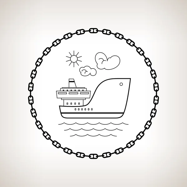 Siluet kargo gemisi hafif bir arka plan üzerinde — Stok Vektör