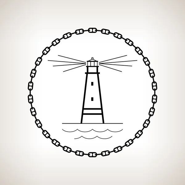 Faro de silueta sobre fondo claro — Vector de stock