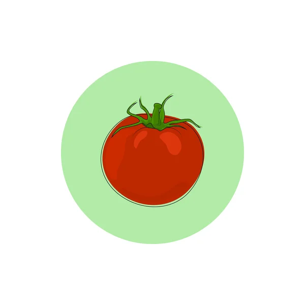 Εικονίδιο κόκκινη ντομάτα, εικονογράφηση φορέας — Διανυσματικό Αρχείο
