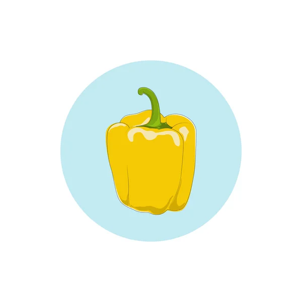 Ikona żółtego papryka, slodki pieprz i papryka — Wektor stockowy