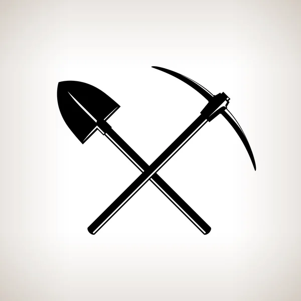 Crossed Shovel and Pickaxe — Stock Vector