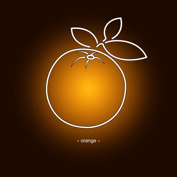 Image Orange in the Contours — Stock Vector