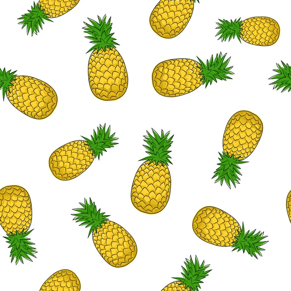 Seamless Pattern of  Pineapple — Stock Vector