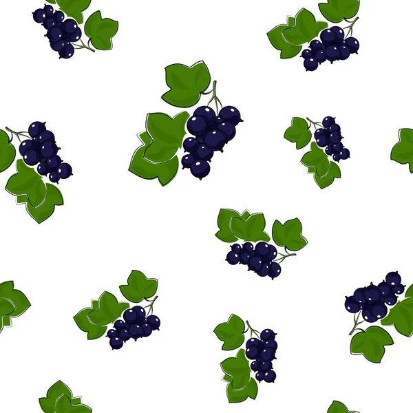 Seamless mönster av svarta vinbär — Stock vektor