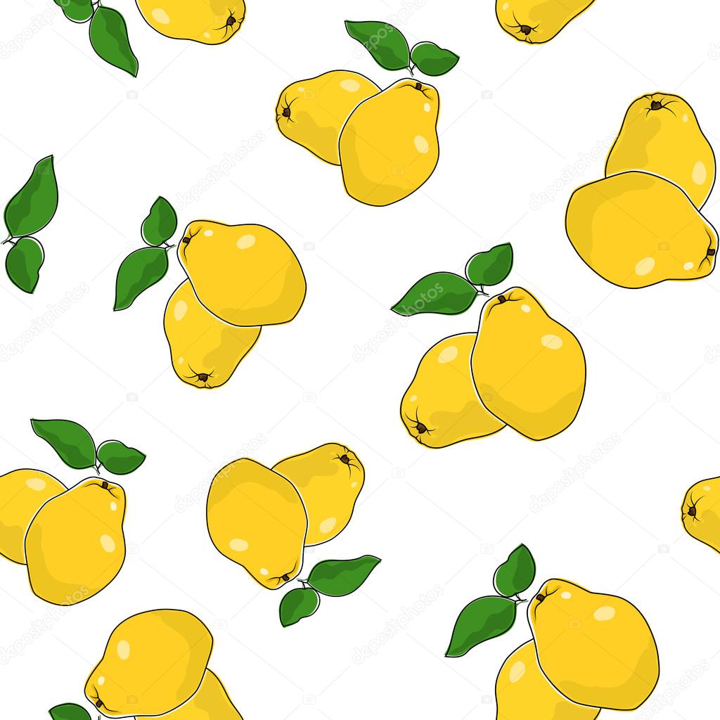 Seamless Pattern of  Quince