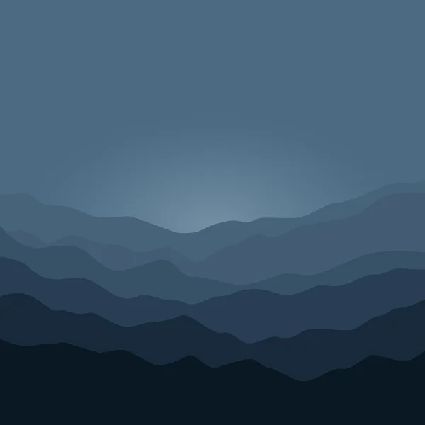 Silhouette of the Mountains  Before  Sunrise Royalty Free Stock Vectors