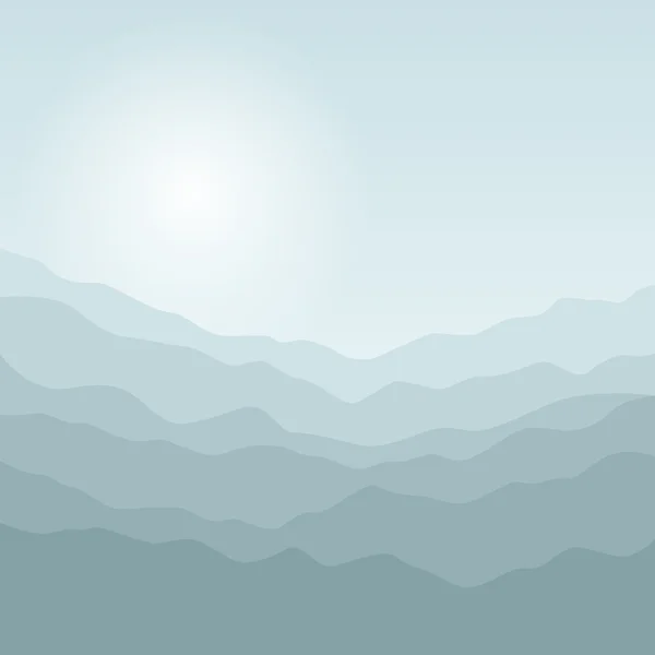 Silhouette of the Mountains  at Sunrise Stock Vector
