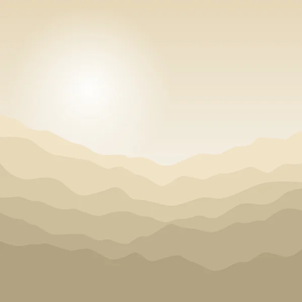 Silhouette of the Mountains  at Sunrise Stock Illustration