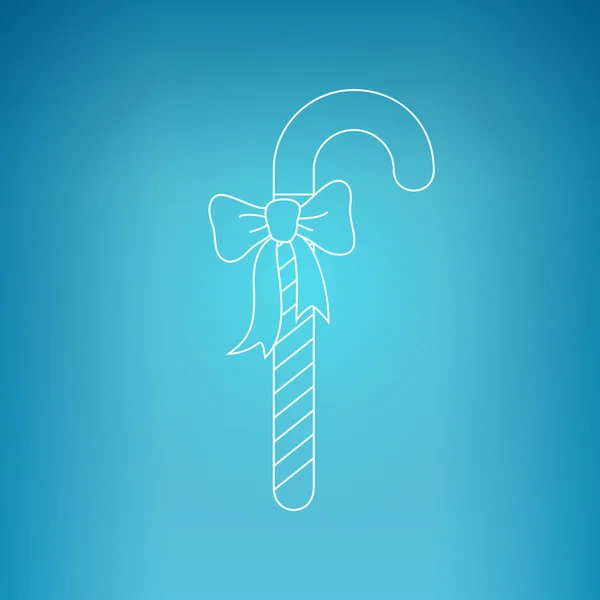 Weihnachtsbonbons mit Schleife auf blauem Hintergrund — Stockvektor