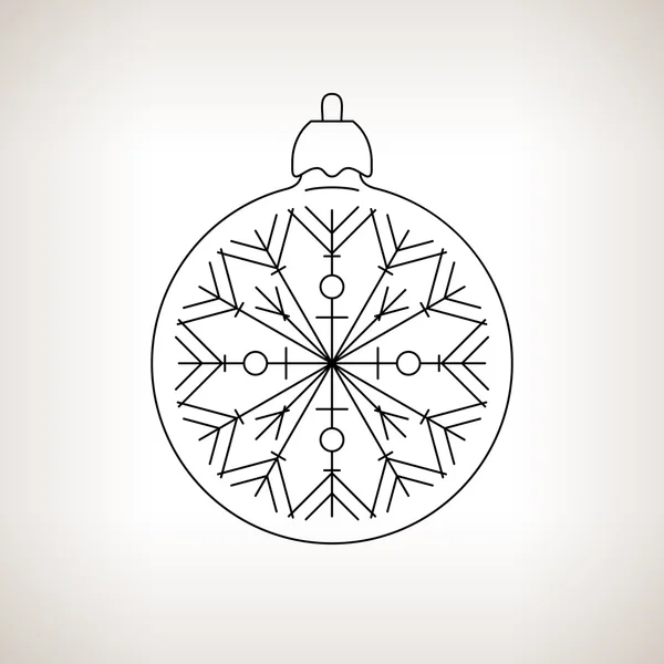 Bola de Natal com floco de neve — Vetor de Stock