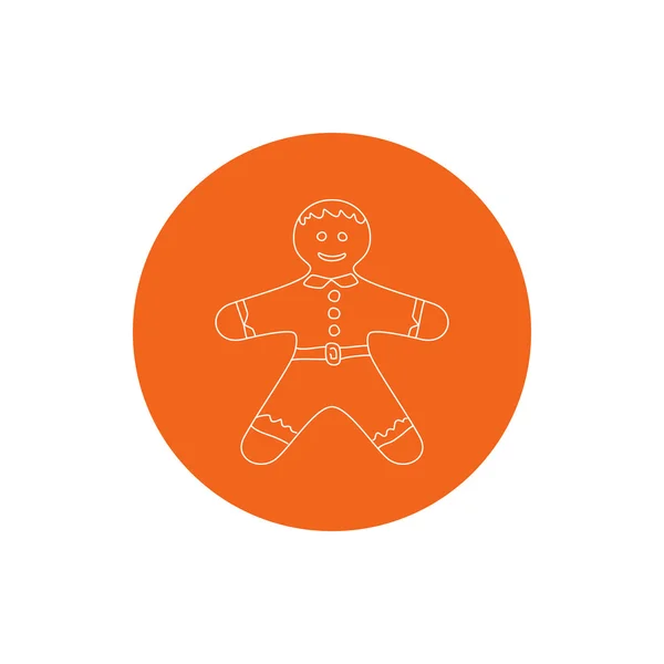 Lineaire pictogram Gingerbread Man — Stockvector