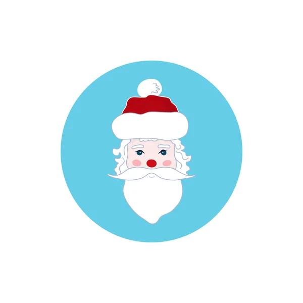 Kleurrijke pictogram Santa Claus Face, Merry Christmas — Stockvector