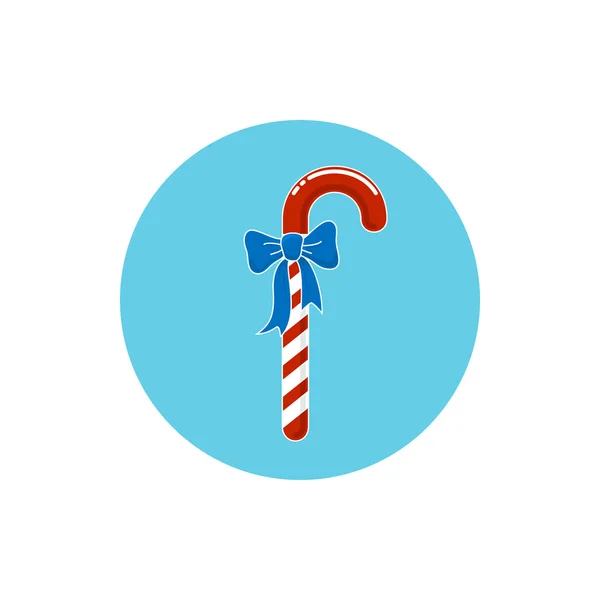 Colorata icona caramella di Natale con fiocco — Vettoriale Stock