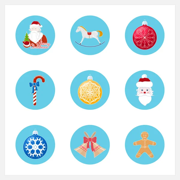Zestaw świąteczny kolorowy okrągły ikony Grafika Wektorowa