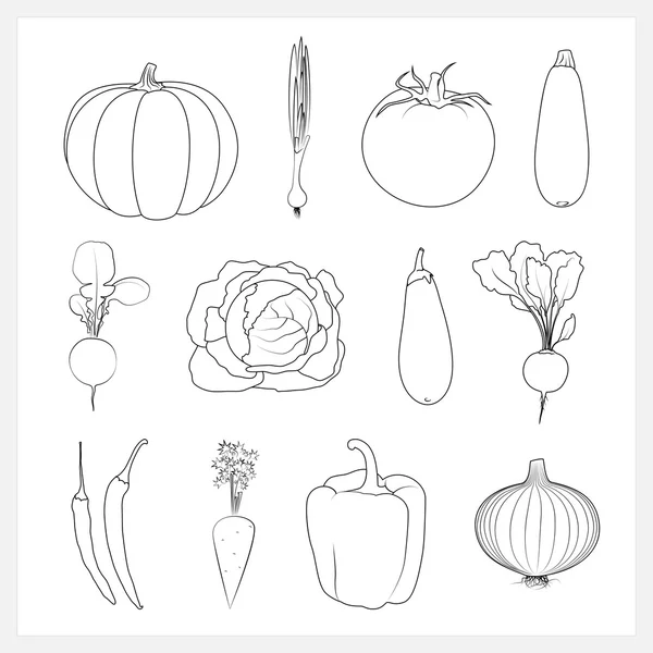Impostare icone vegetali lineari — Vettoriale Stock