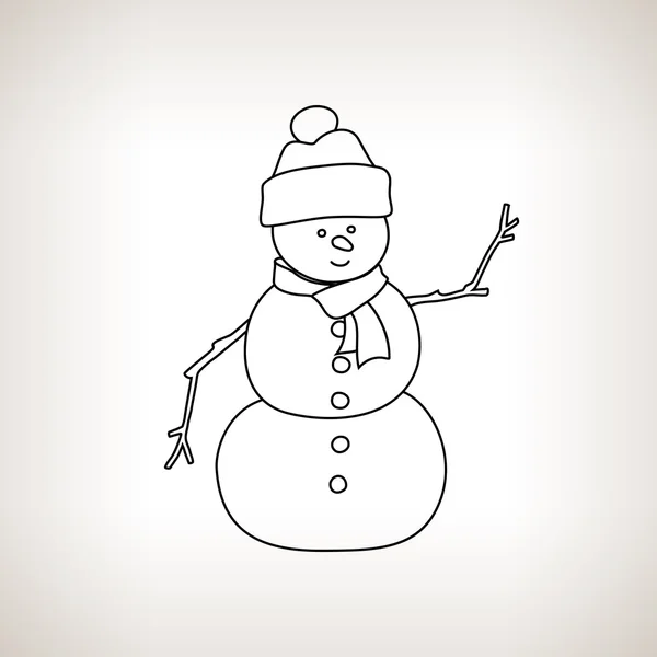 Navidad muñeco de nieve en un fondo de luz — Vector de stock