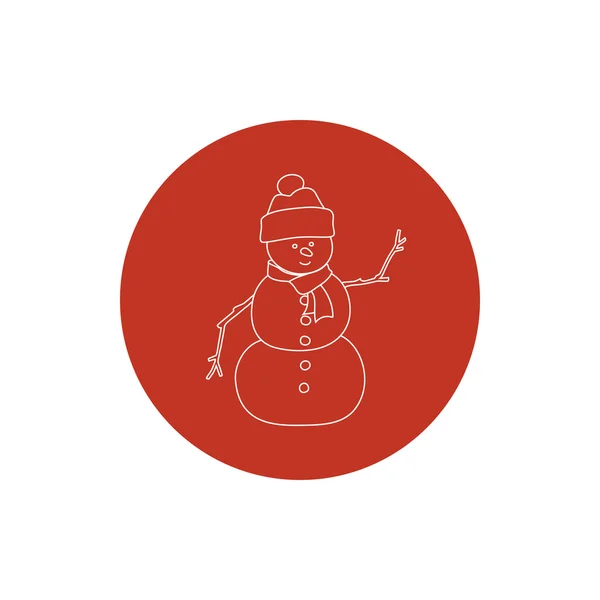 Icono lineal Navidad muñeco de nieve — Vector de stock
