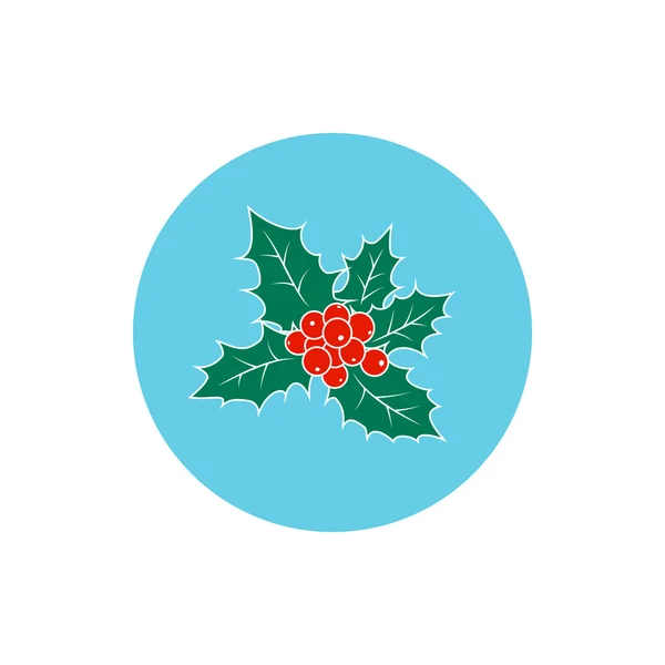 Ikony barevné Vánoce Holly Berry — Stockový vektor
